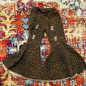 Toddler Leopard Bell Bottom Jeans